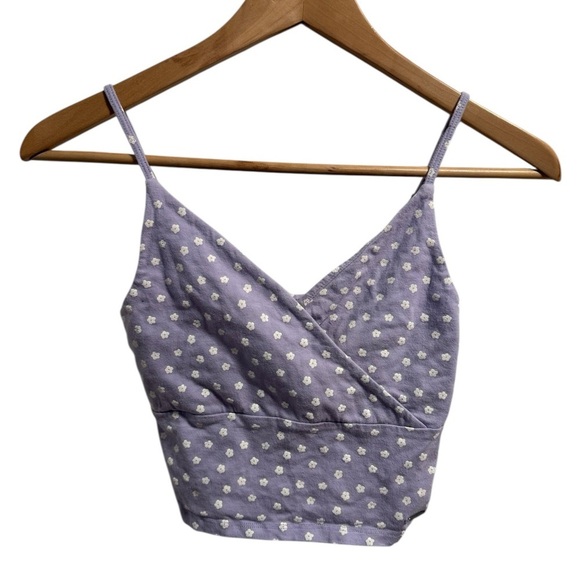 Hollister Tops - Hollister Lavender Floral Crop Cami Top XS Y2K Cottagecore